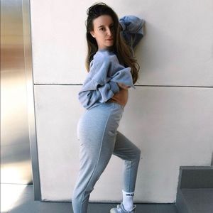 Grey High Waisted LightWeight Joggers